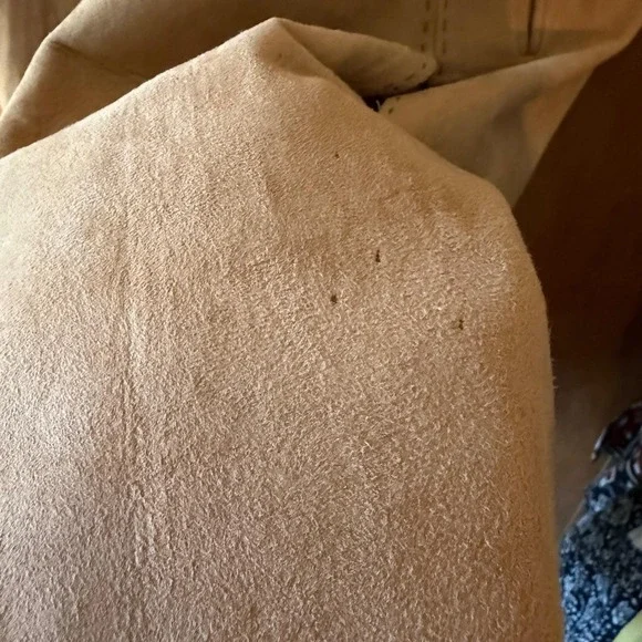 Vintage Saks Fifth Avenue Suede Blonde Mink Collared Mod 1960s Coat Medium - Picture 12 of 12